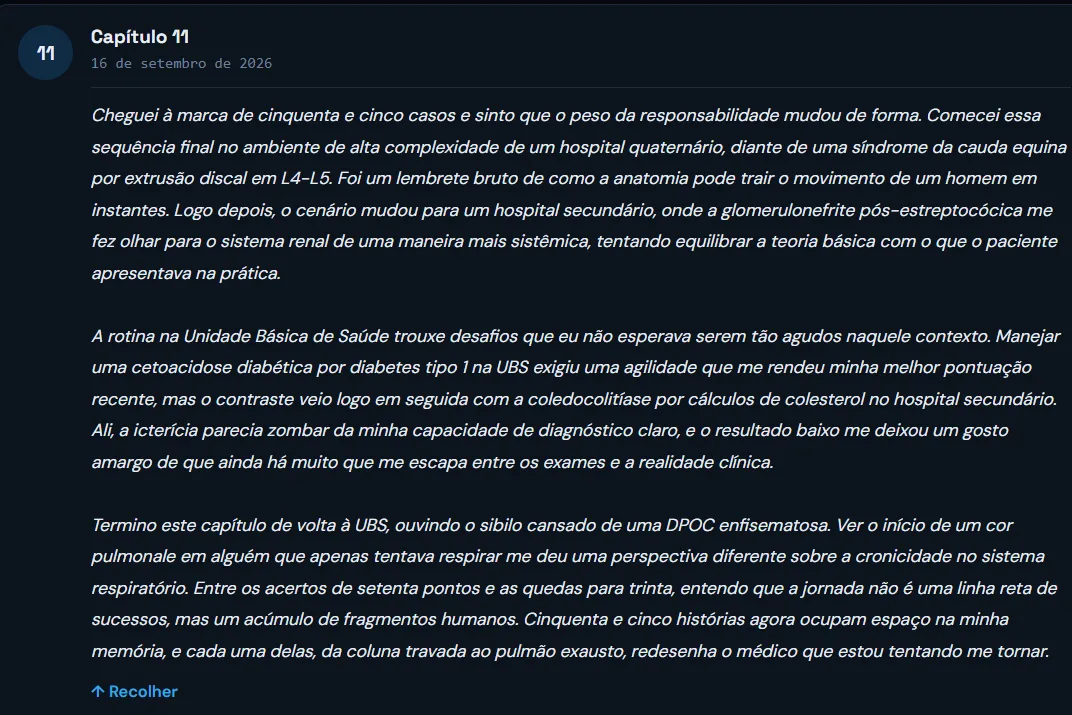 Aba Jornada do Diário: capítulo narrativo sobre a evolução do estudante